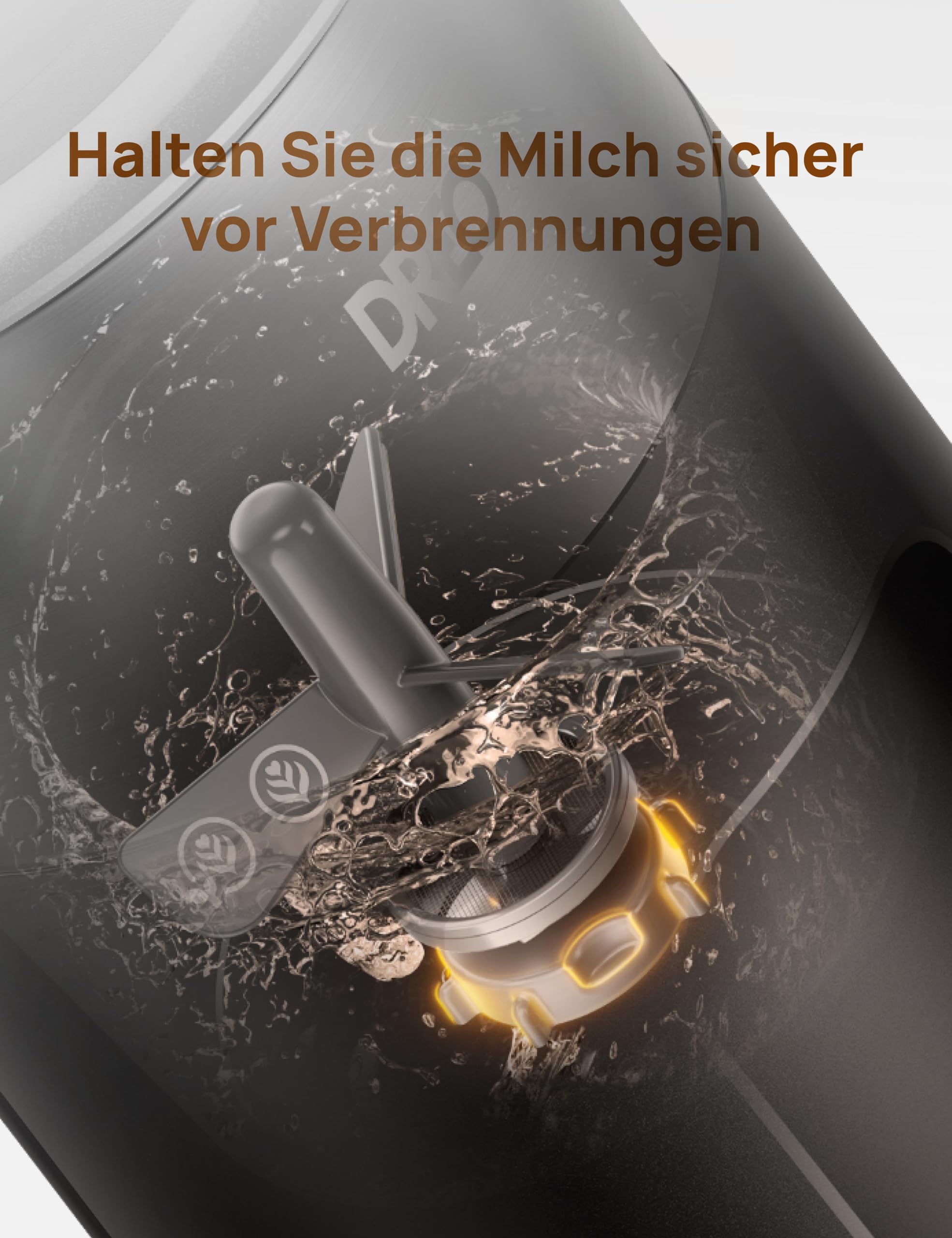 DREO Milchaufschäumer, 8-in-1 Elektrischer Milchschäumer für Latte, Cappuccino, Heiße Schokolade, 270ml Automatischer Aufschäumer aus Edelstahl für warmen und kalten Schaum, LED, leicht zu reinigen