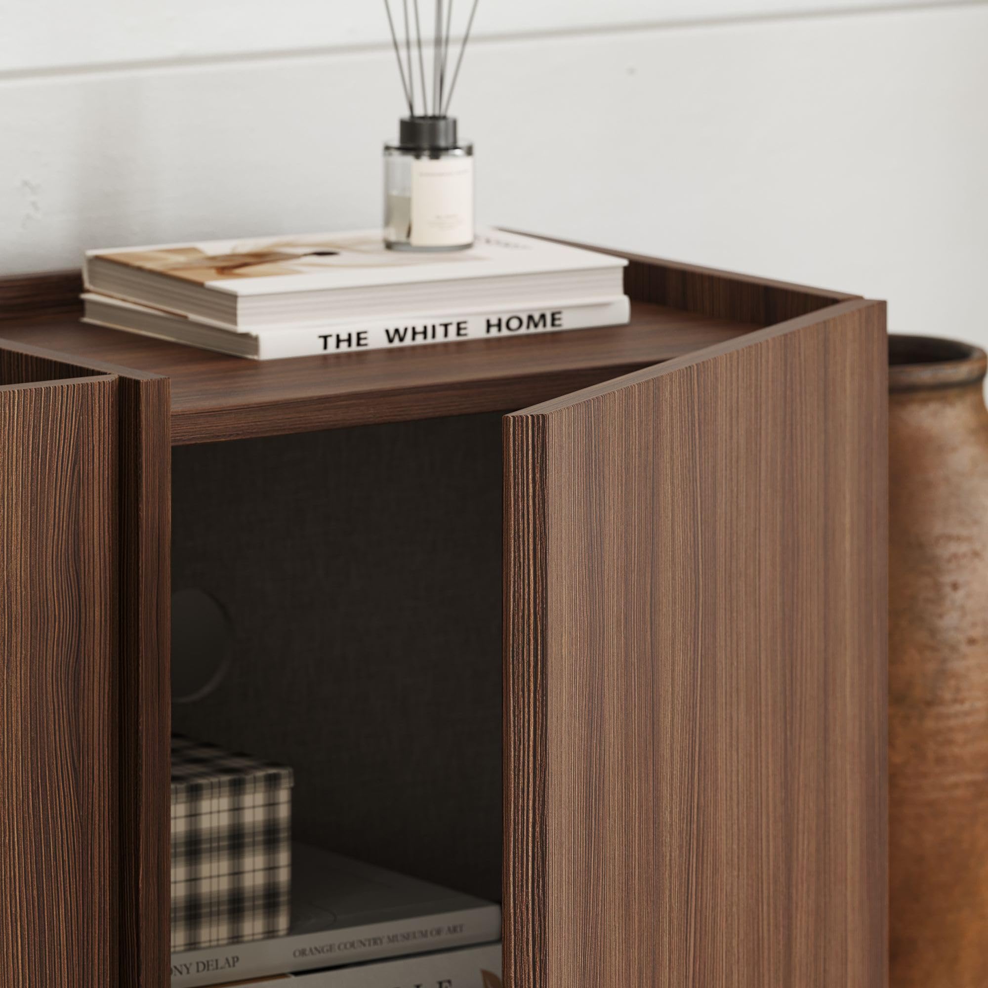 Modernes TV-Möbel, Milano Walnut, 180 cm x 46 cm x 35 cm | 100% melaminbeschichtete Spanplatte, 18 mm dick | Soft-Close-Scharniere, stilvoll & funktional für Wohnzimmer & Unterhaltungsbereiche