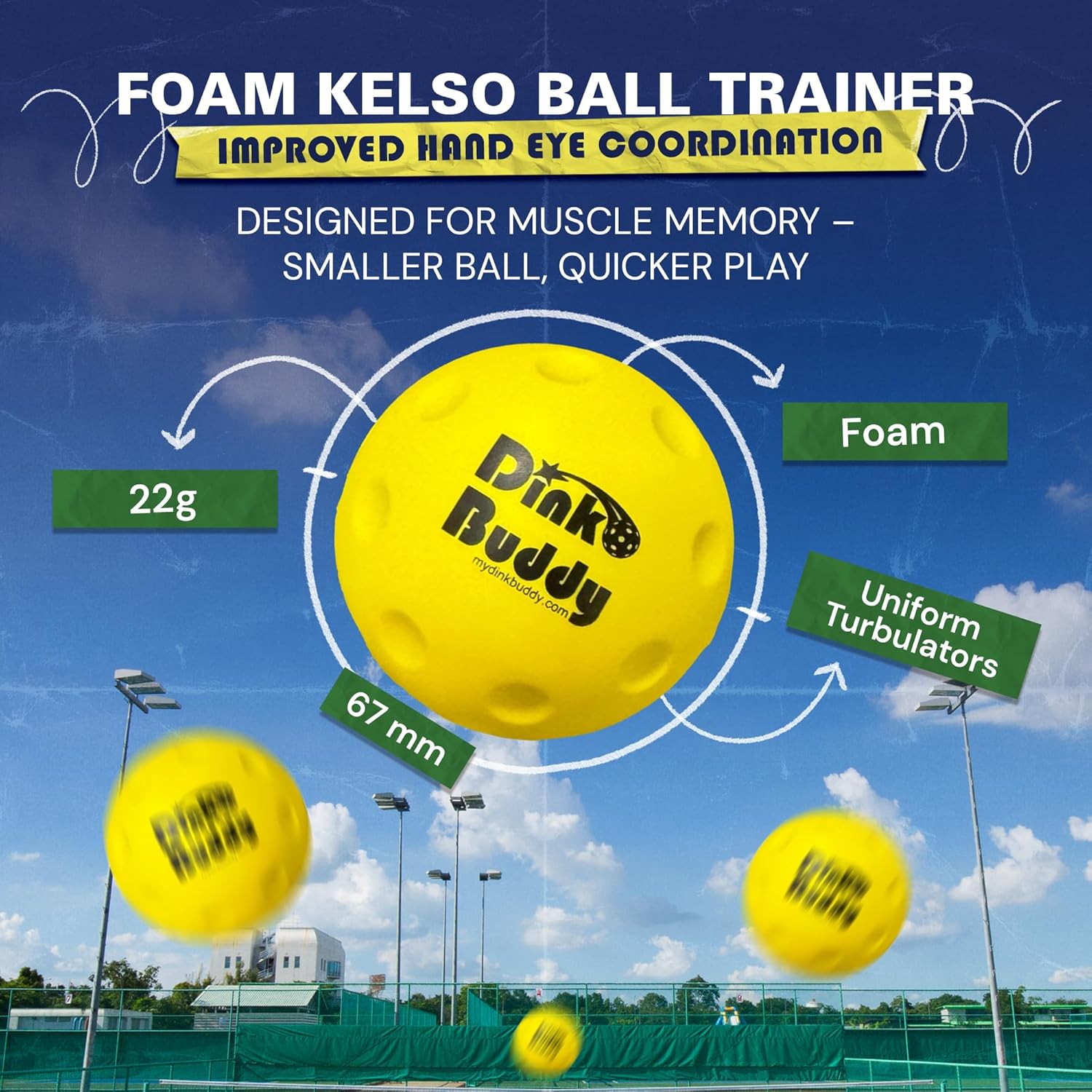 3-in-1 (with 1 Mini 6’ Wide Pickleball Net) & 2-in-1 Pickleball Trainer Options, Sports Gifts with 4 Kelso Balls (2 Trainer + 2 Standard), 2 PickleDojo Paddles, & 1 Drawstring Backpack