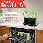 Gourmia 8 Qt Air Fryer, 8 Presets with Digital Display, FryForce 360° Technology, Easy View Window & Interior Light, Dishwasher Safe Basket, Green