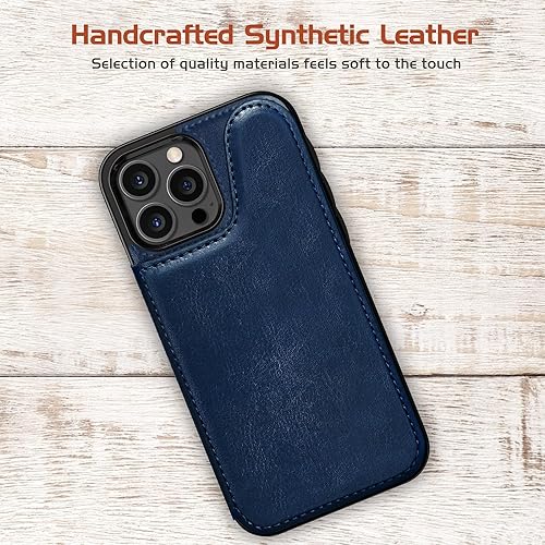 Miniatura 4 de LOHASIC Funda tipo cartera para iPhone 15 Pro, funda para teléfono con 5 tarjeteros para hombres y mujeres, ranura de crédito de piel sintética de