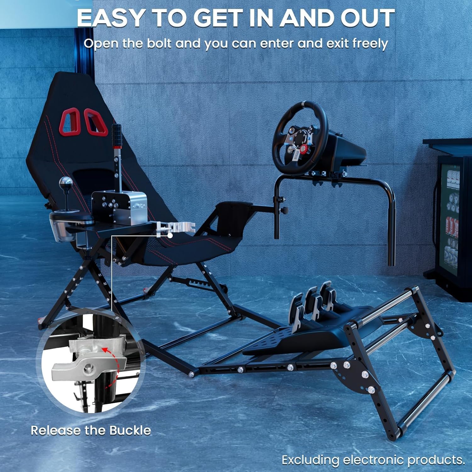 Gazzyt Racing Simulator Cockpit with steering wheel mount