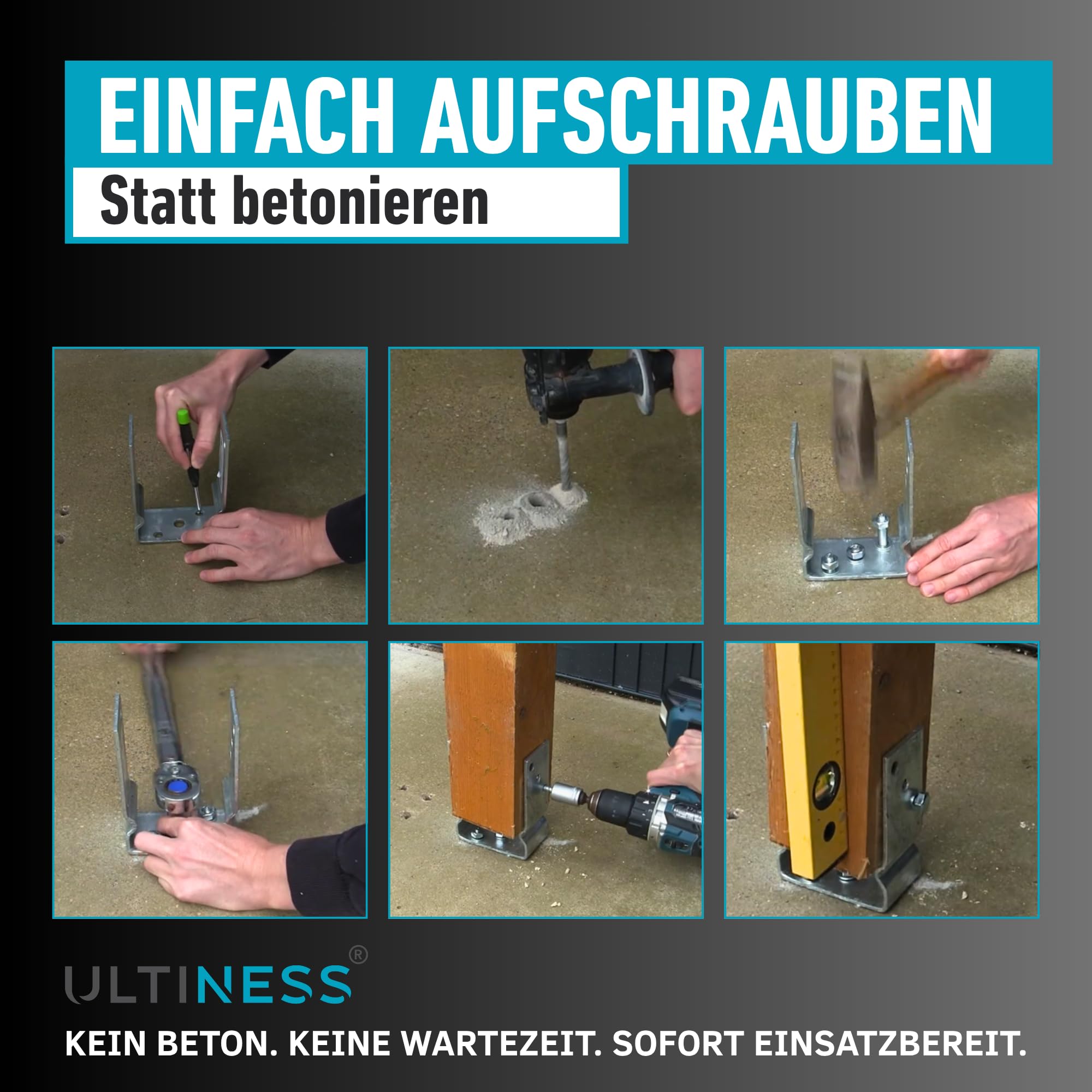 U-Pfostenträger mit Sicke zum Aufschrauben U-Form 91 mm [20 Stück] | feuerverzinkt robuste U-Träger zum Aufdübeln für Jäger- und Staketenzäune robuste Befestigung ohne Beton
