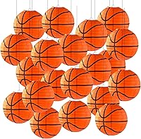 Vista 9 de 10 Piezas Linternas de Papel de Baloncesto Naranjas Decoraciones de 8 Pulgadas para Colgar del Techo Linternas de Baloncesto Linternas de Papel