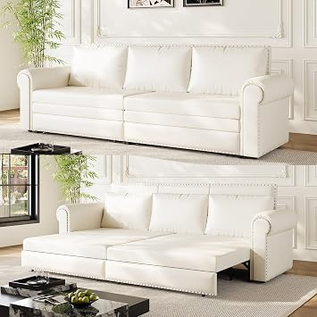 Leather 3 Seater Sleeper Sofa for Living Room Sofa Sleeper