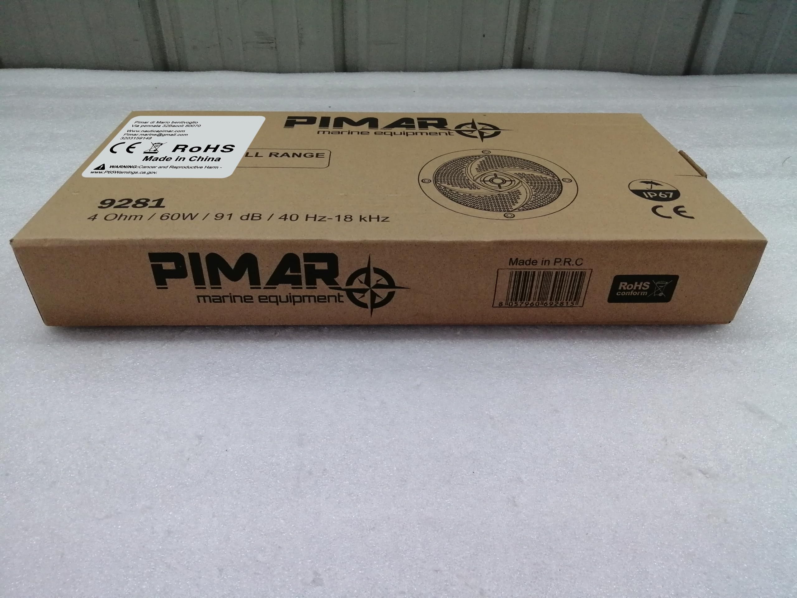 PIMAR Coppia di casse marine Slim 60W accessori barca nautica
