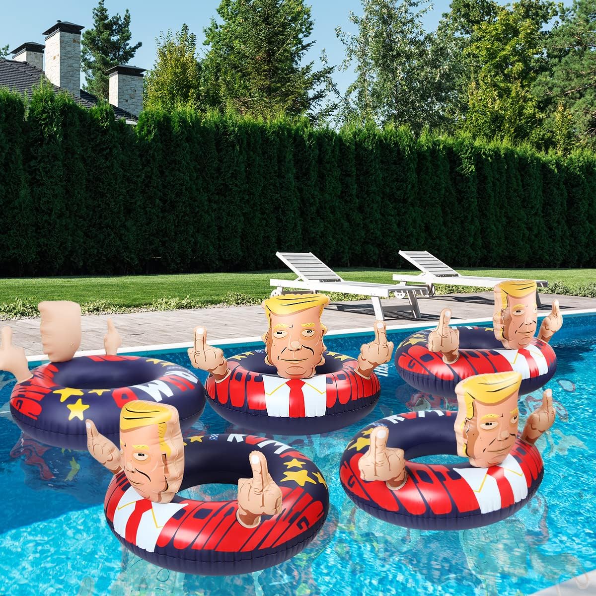 Pool Float Summer Giant Presidential Inflatable Pool Float, Suitable for Beach Swimming Pool Party Lounge Raft (Blue)