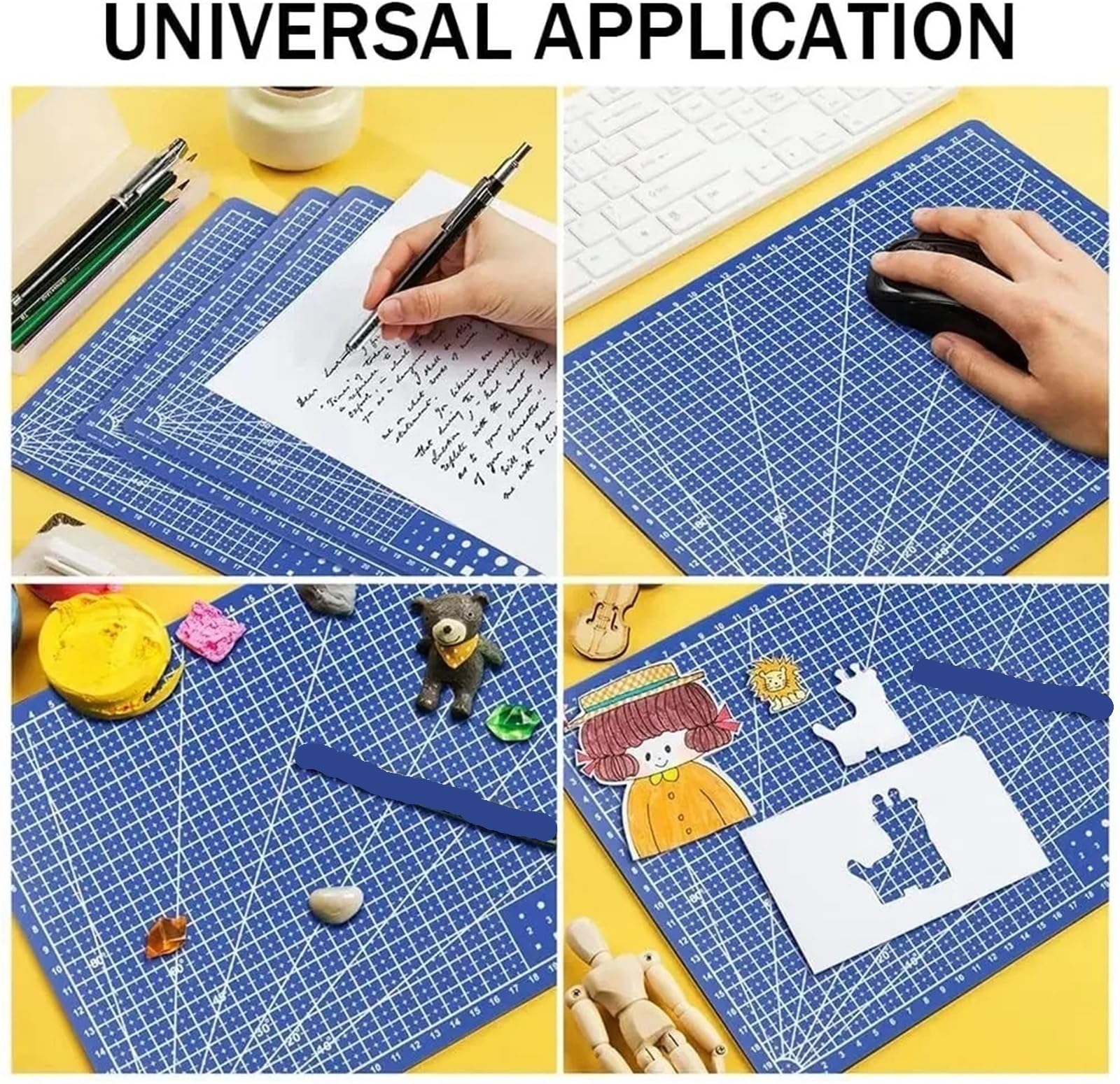 Schneidematte Kunst-Schnitzbrett, Handschneidematte, Kartonschneider, doppelseitig, Gravur-Pad for DIY-Bastelwerkzeug, pädagogisches kulturelles Angebot Büro(Blue-A4)