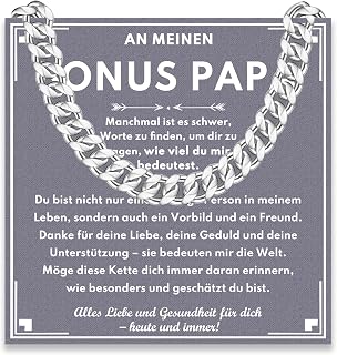 wynn's Geschenke für Männer, Edelstahlkette Geschenk für Papa Sohn Enkel Bruder Neffe Mann Bonus Papa Stiefvater Schwiegervater zum Vatertag Geburtstag Weihnachten Valentinstag Jahrestag Abschluss