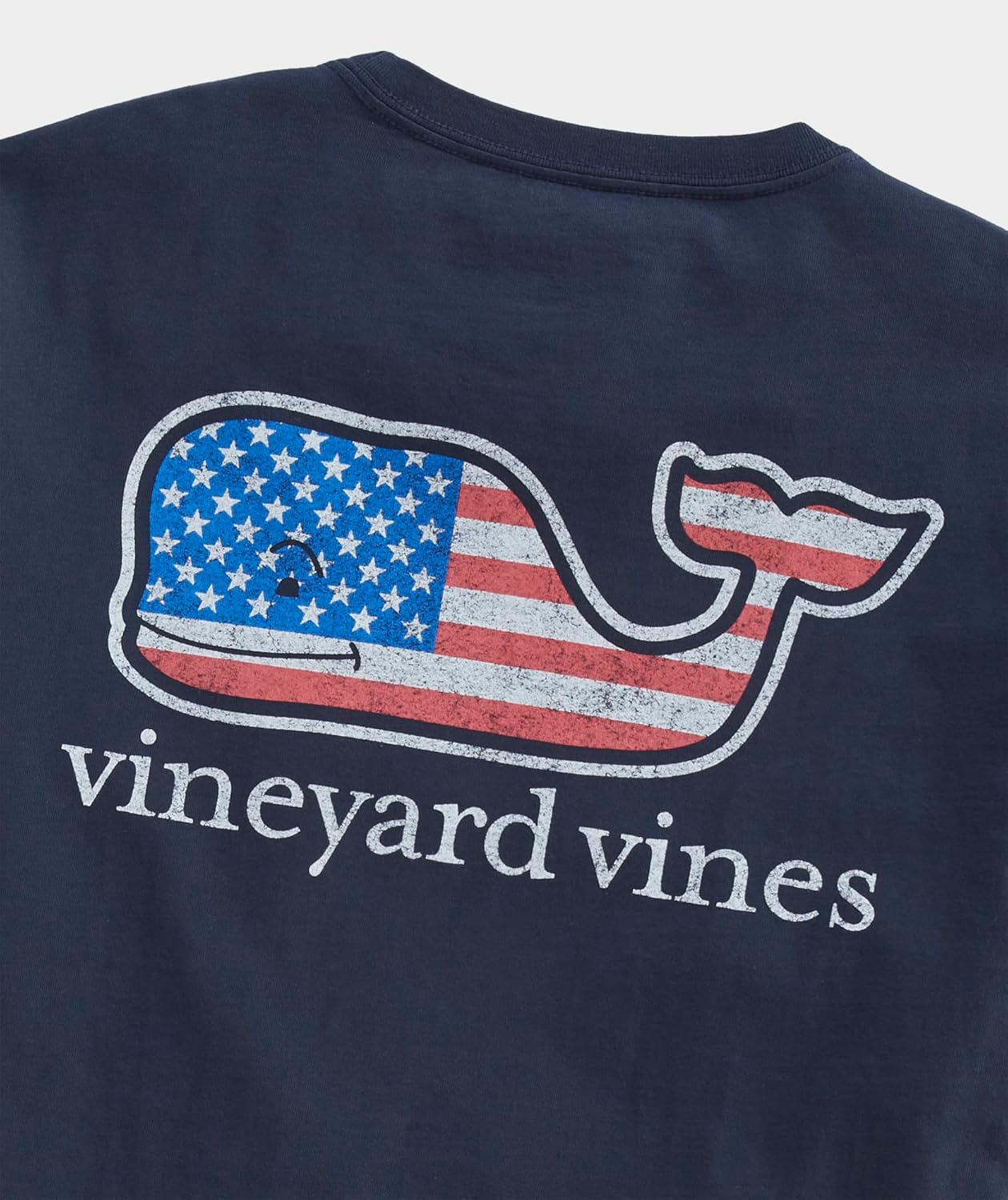 Vineyard Vines Mens Flag Whale Short-Sleeve Pocket Tee - Image 3