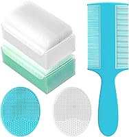 YESYBC Cradle Cap Brush Set for Babies - 5pc Gentle Grooming Kit with Silicone Scrubber, Bath Sponges & Comb for Newborns & Toddlers (Green)