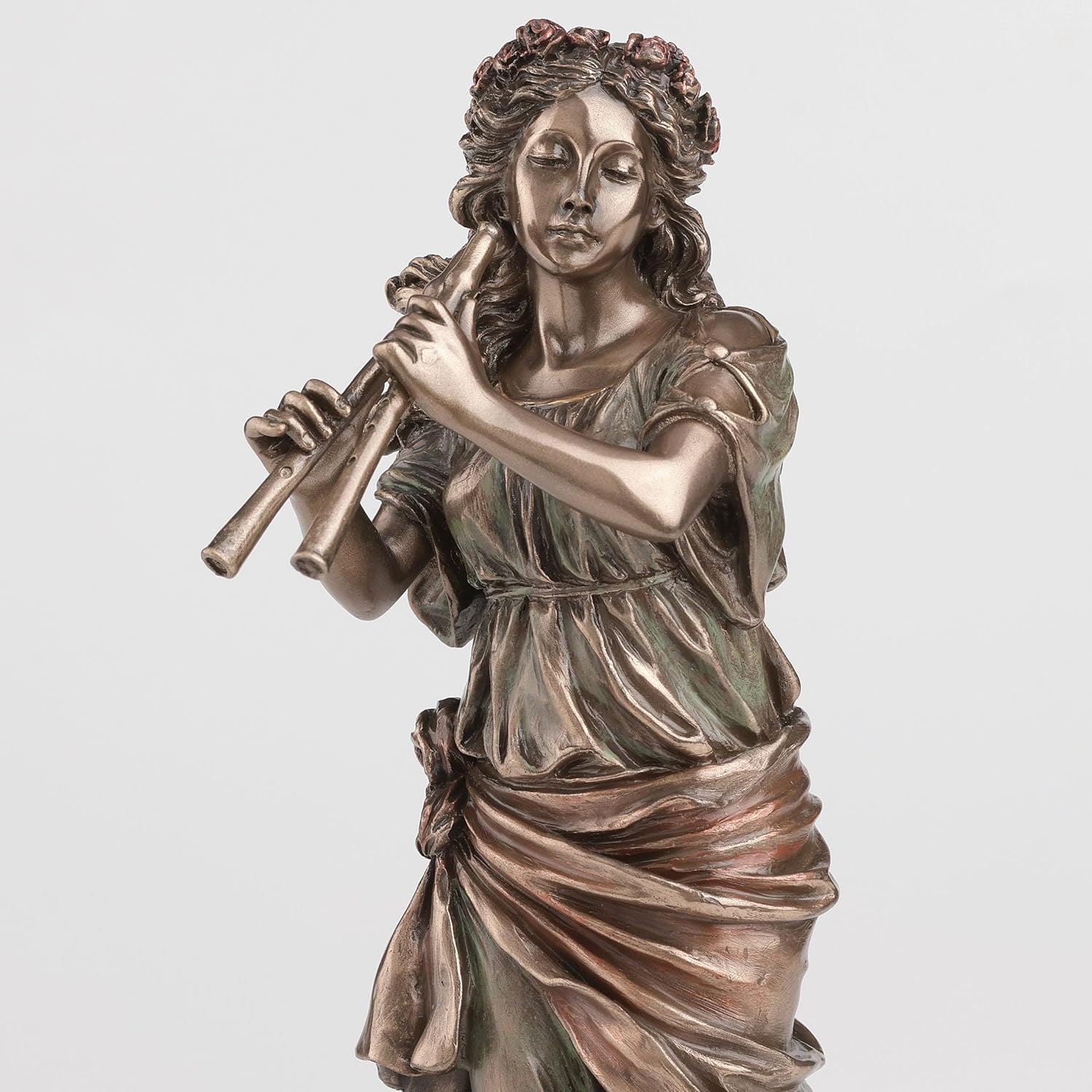 Veronese Design 9 Inch Euterpe The Greek Muse Of Music Cold Cast Resin Bronze Finish Sculpture
