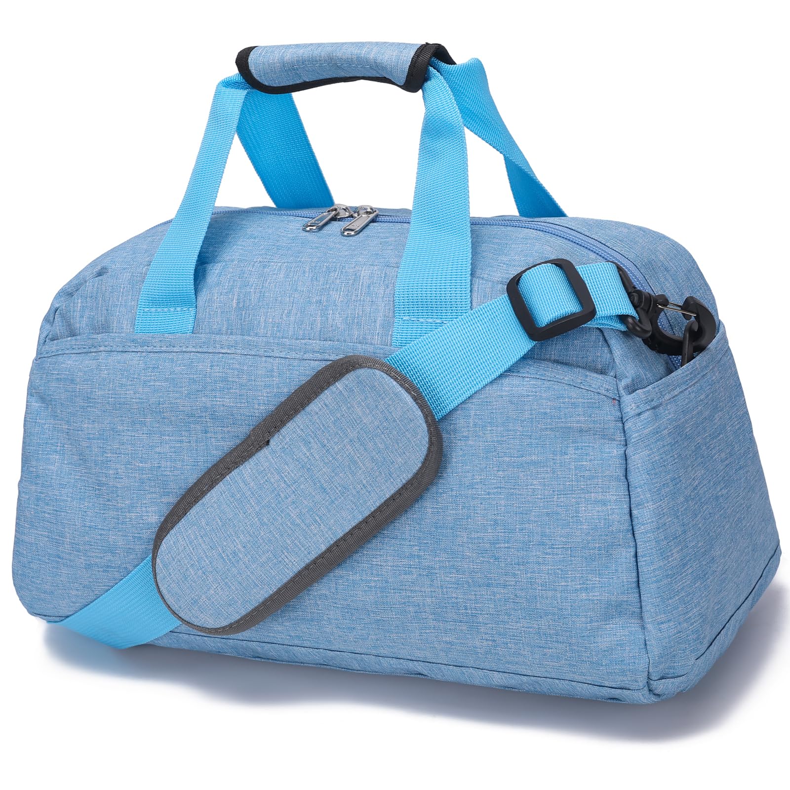 Ineetatu 14 inch Small Multipurpose Duffel Bag, Light Blue, 14in x 8in x 8in
