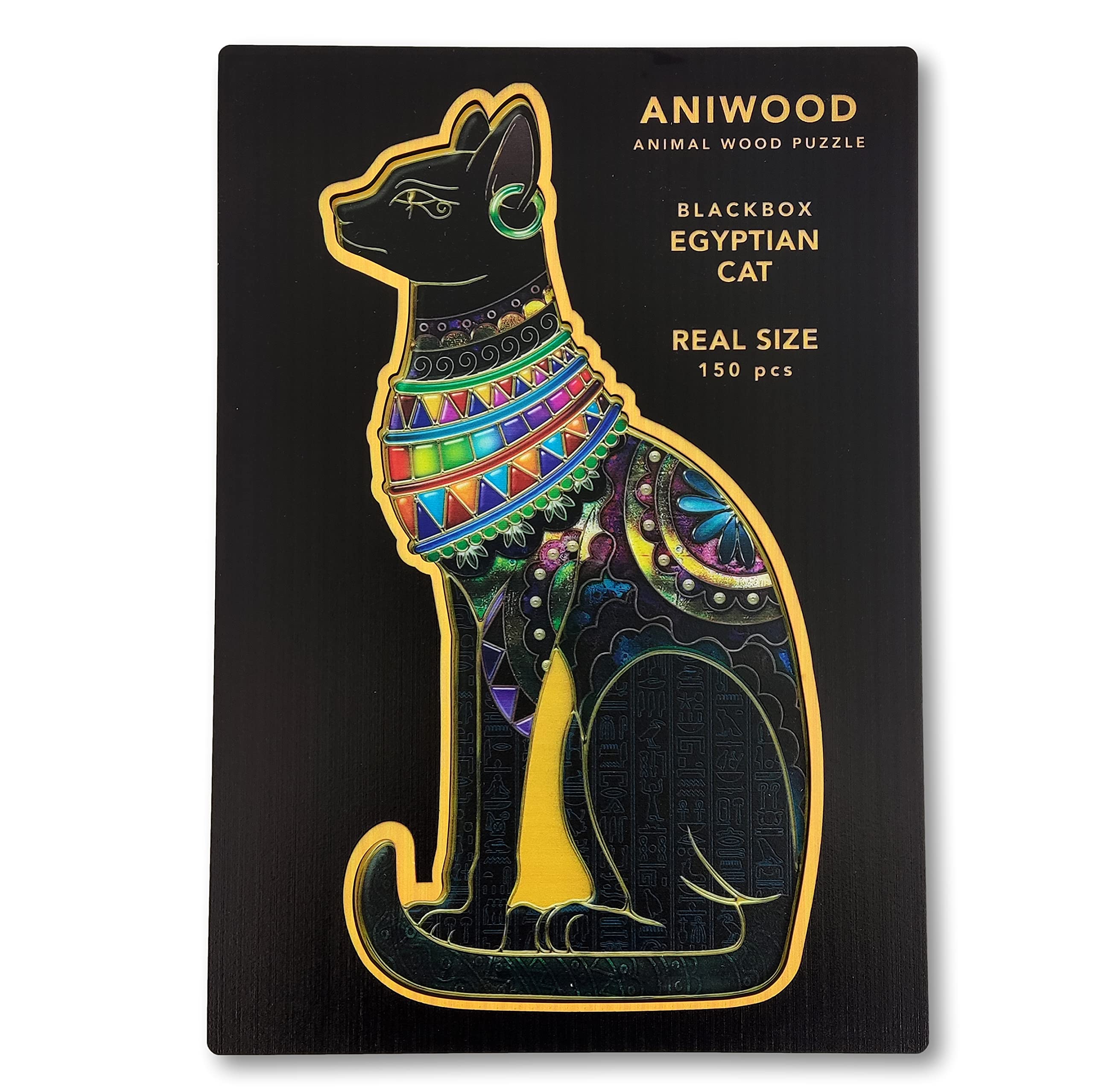 ANIWOOD Puzzle de Madera de Animales. Tapa troquelada, Caja a tamaño Real del Puzzle. 3 Modos de dificultad, Elemento Decorativo. Piezas únicas Originales de Animales (Medium, Caballito de Mar) — view 20