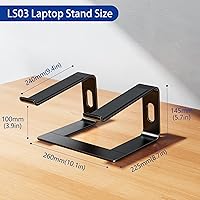 Vista 4 de BESIGN LS03 - Soporte elevador de aluminio para laptop, ergonómico y desmontable, elevador para computadora, compatible con MacBook Air Pro, Dell