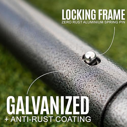 Miniatura 4 de QUICKPLAY GS - Portería de fútbol de acero galvanizado súper duradera 5 tamaños, tamaños reglamentarios, red profunda, movible y resistente a