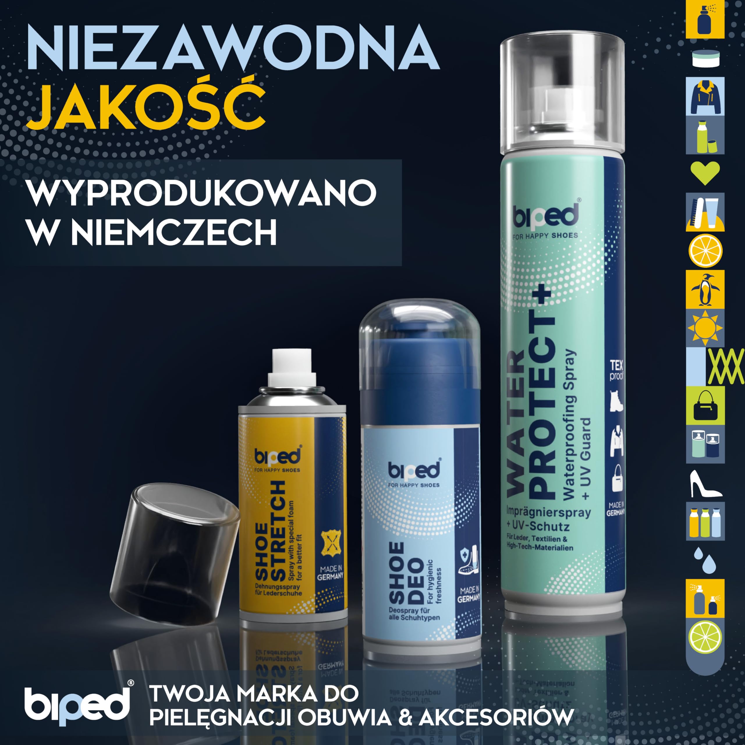 biped SHOE DEO spray do butów antybakteryjny – neutralizuje zapach i pot – do sportu pracy i codziennego użytku 100 ml – wyprodukowano w Niemczech z3001