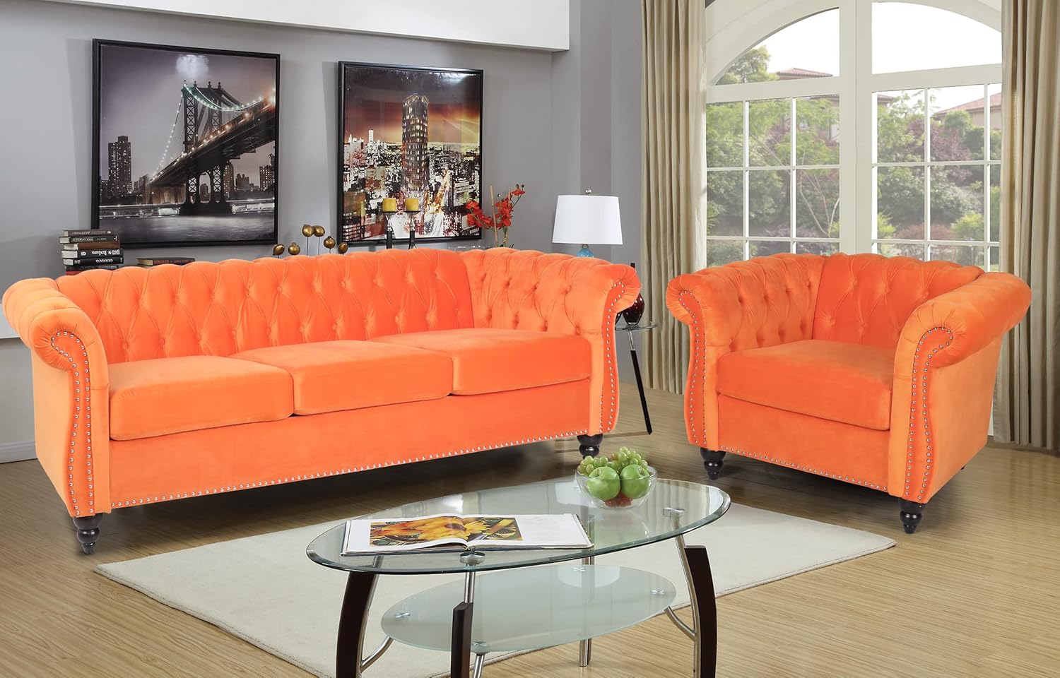 wirrytor 2 Pieces of Living Room Furniture Chesterfield