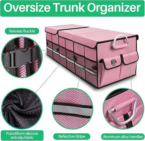 Miniatura 12 de Organizador de maletero, organizador de carga, almacenamiento de maletero, impermeable, plegable, duradero, múltiples compartimentos