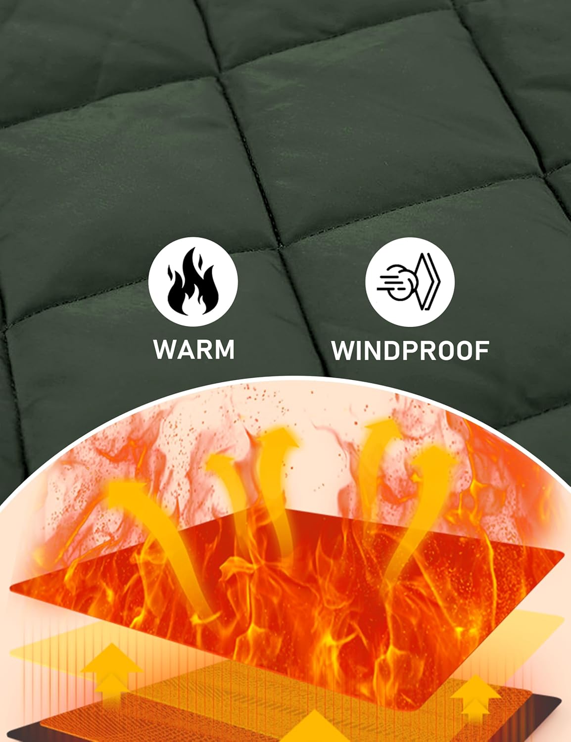 TACVASEN Men's Padded Jackets Winter Full Zipper Fleece Outwear Casual Windproof Bomber Varsity Coat - Image 5