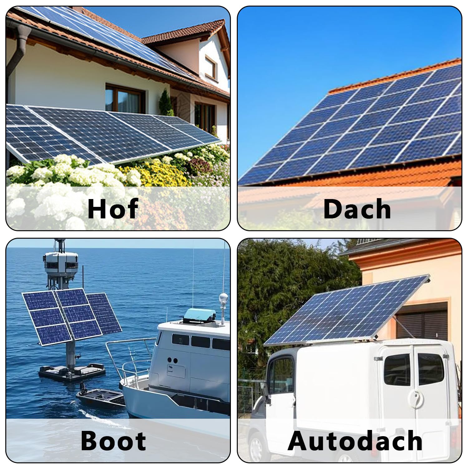 Kit Soporte Placas Solares, Soporte Placas Solares de Aleación de Aluminio, Panel Solar de Z de 30 mm / 35 mm, Soportes de Panel, Barco,Pared,Techo Plano (Para 4X modulos solares)