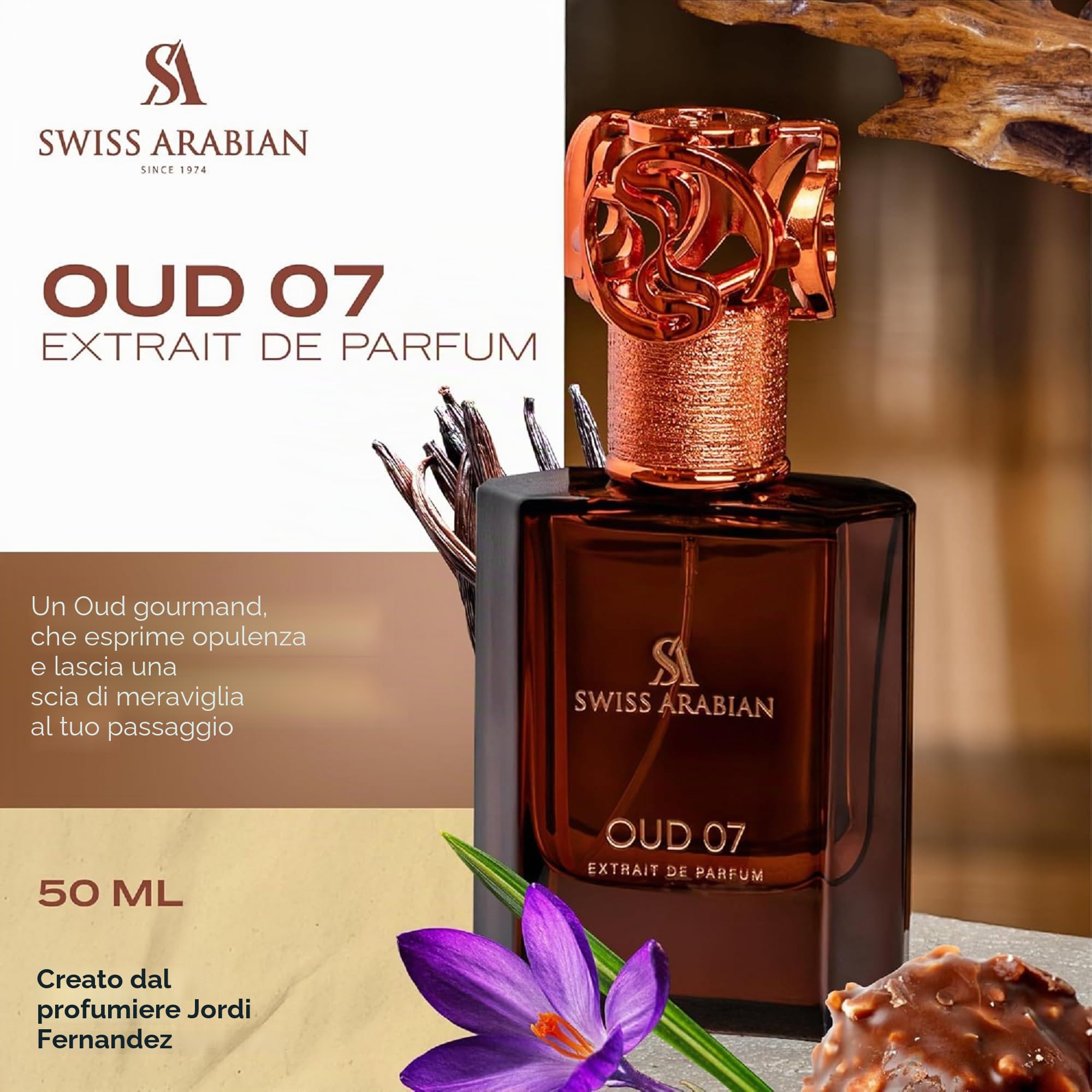 SWISS ARABIAN Oud 07 – Prodotti di lusso di Dubai – Eau de Parfum duraturo e addirittura seducente – Un profumo di alta qualità – Il lussuoso profumo dell'Arabia –