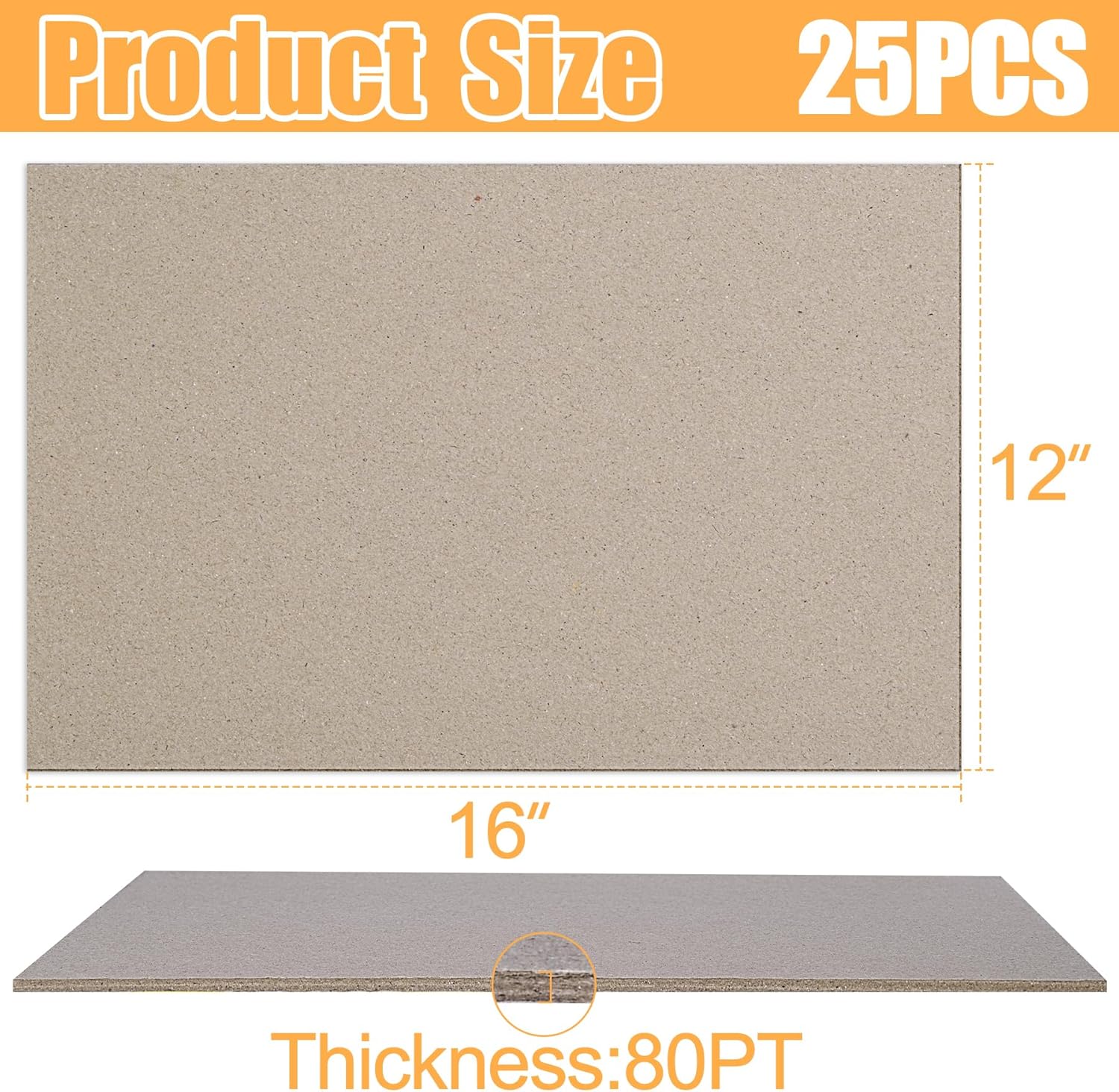 Chipboard Sheets (12 Inch x 16 Inch, Pack, 25)