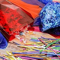 Vista 4 de GAKA Bolsas de celofán transparentes negras, bolsas de celofán de plástico con lazos, paquete de 50 (6 x 9 pulgadas)