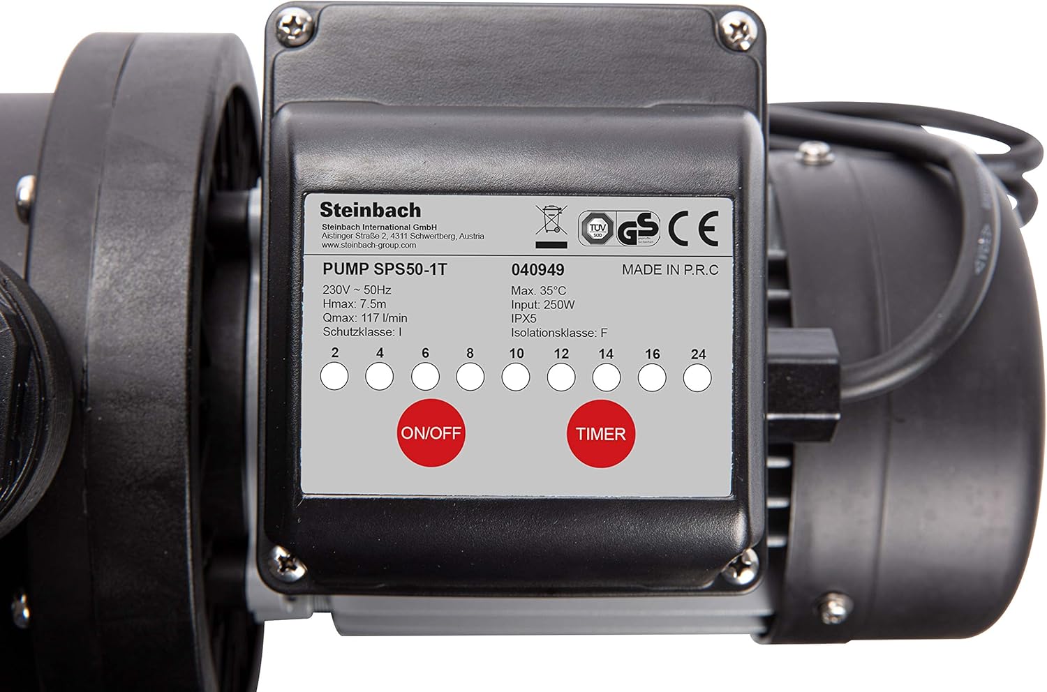 Control panel of the Steinbach SPS 50-1T pump