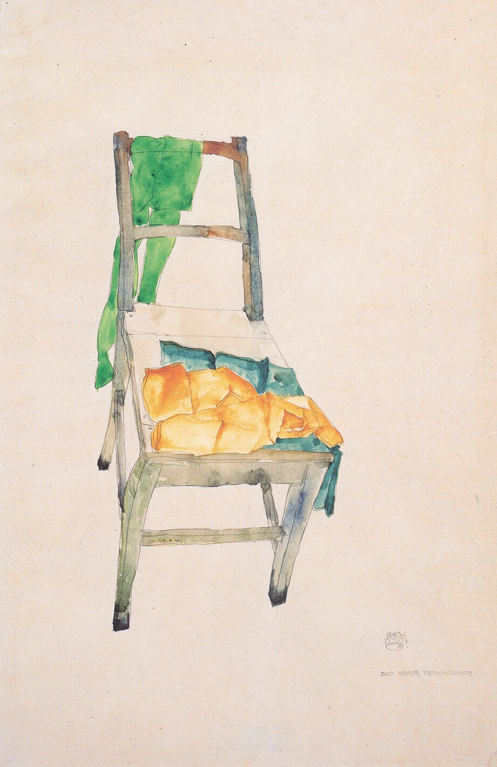A Chair Schiele affiche art cadre noir poster mat moyen