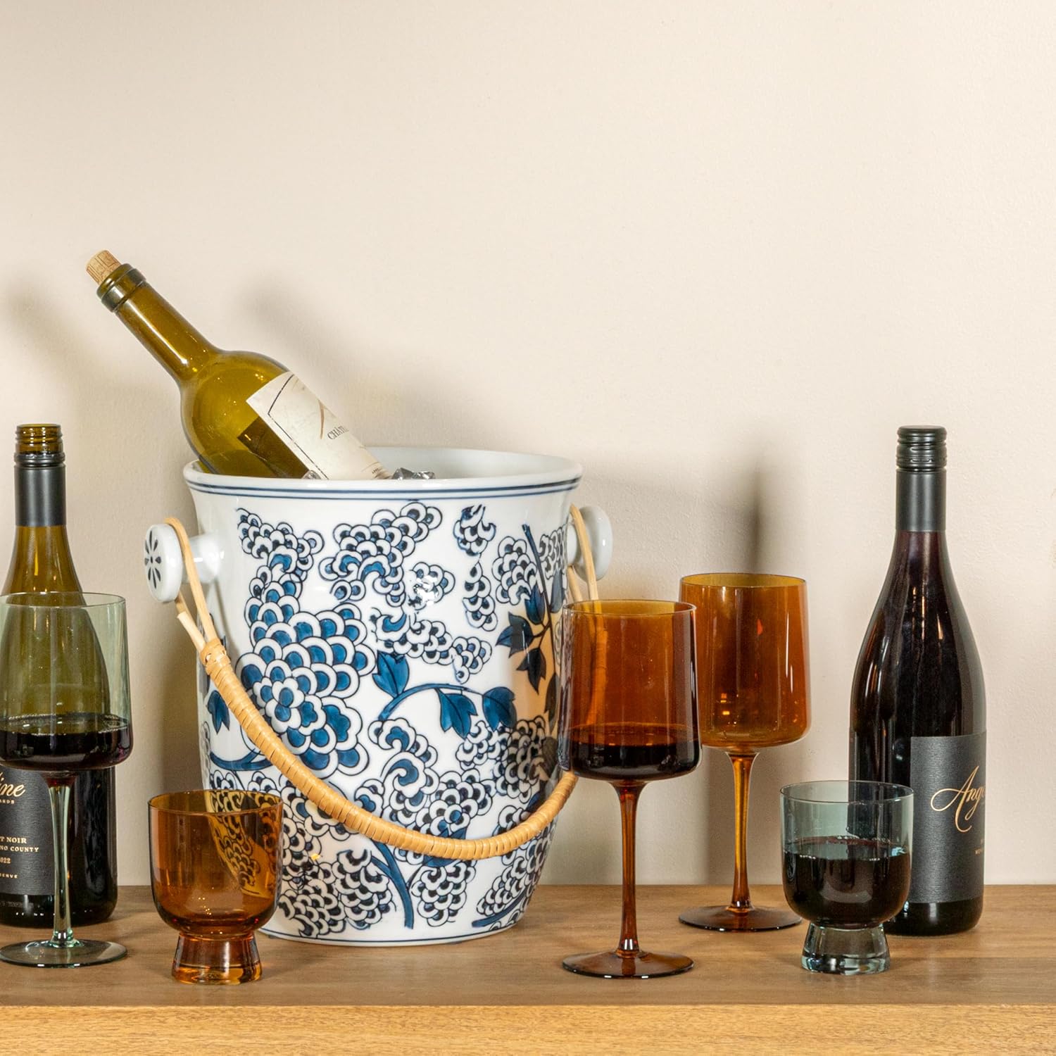 ◇ 津軽びいどろ 陸奥湾 ワインクーラー 箱付き 秋村実 北洋ガラス 未