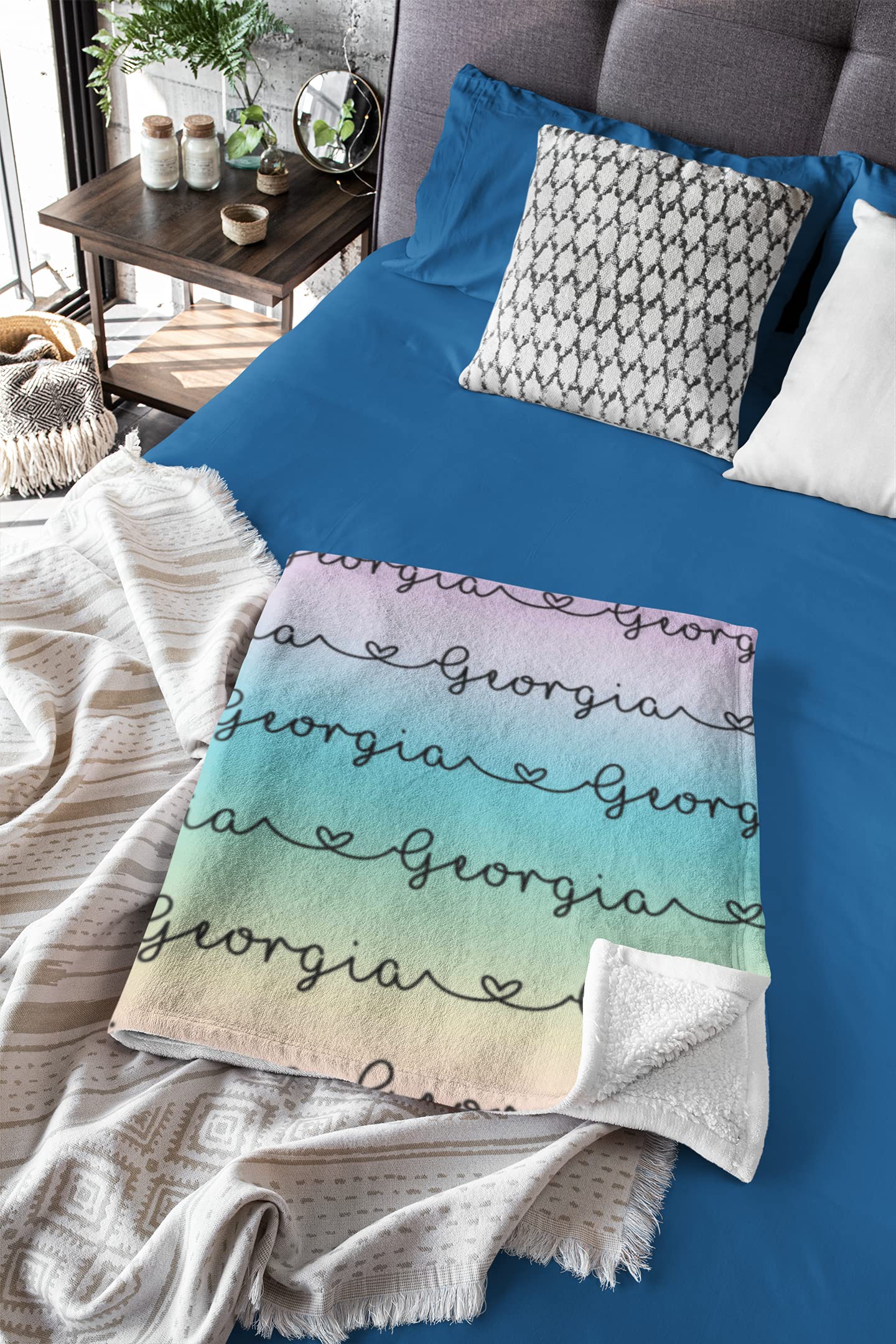 Personalized Name Blankets for Baby, Kids and Adults, Mom, Grandma, Customized Name Blanket from Baby's Name, Custom with Baby's Name for Newborn Baby Room Nursery Christening or Baptism