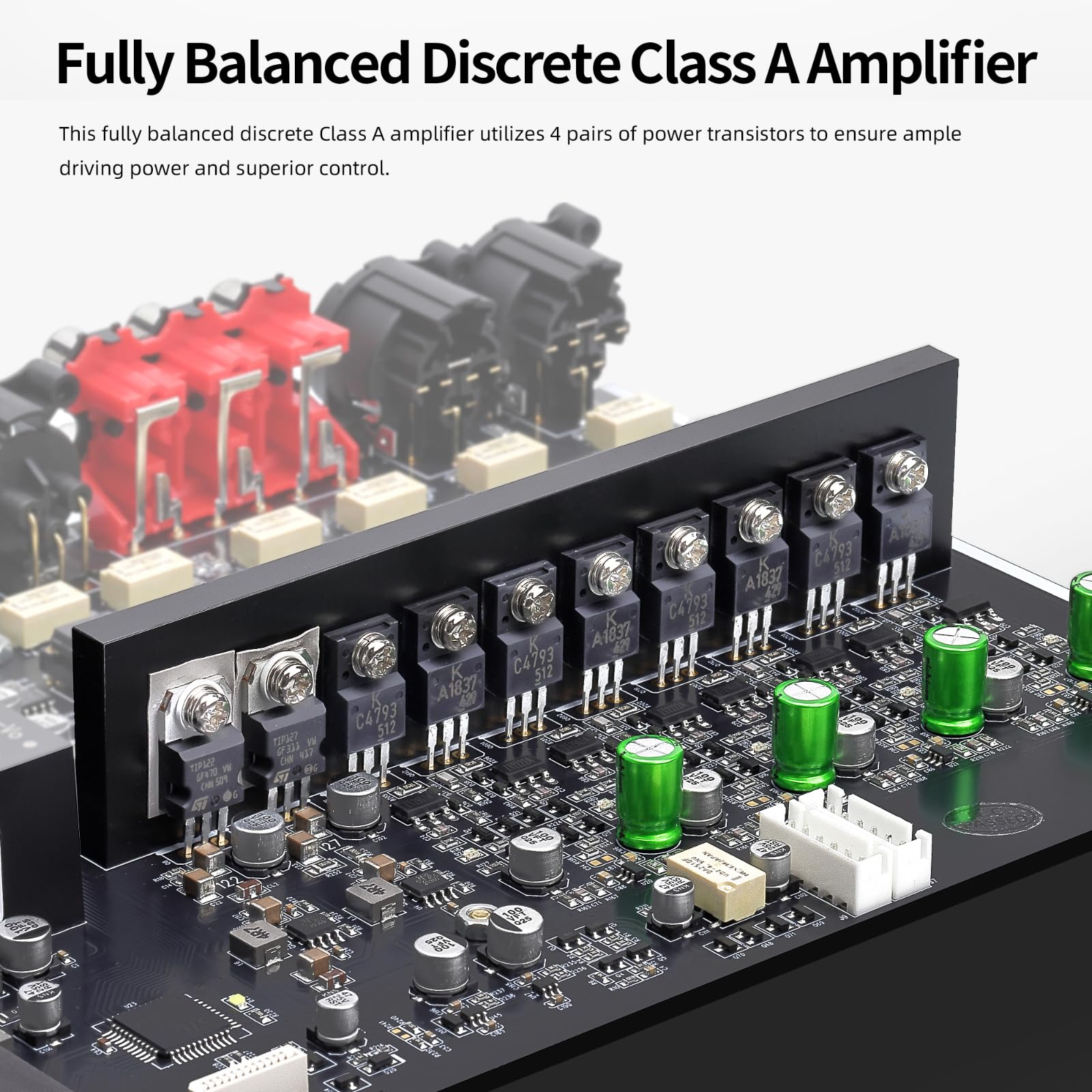 Gustard Audalytic HP70 Vollständig Symmetrischer Diskreter Kopfhörerverstärker, LME49720 Class A Verstärker, 2×RCA/XLR Eingang, 4,4mm/6,35mm Kopfhörerausgang, XLR Ausgang Vorverstärker (Schwarz)