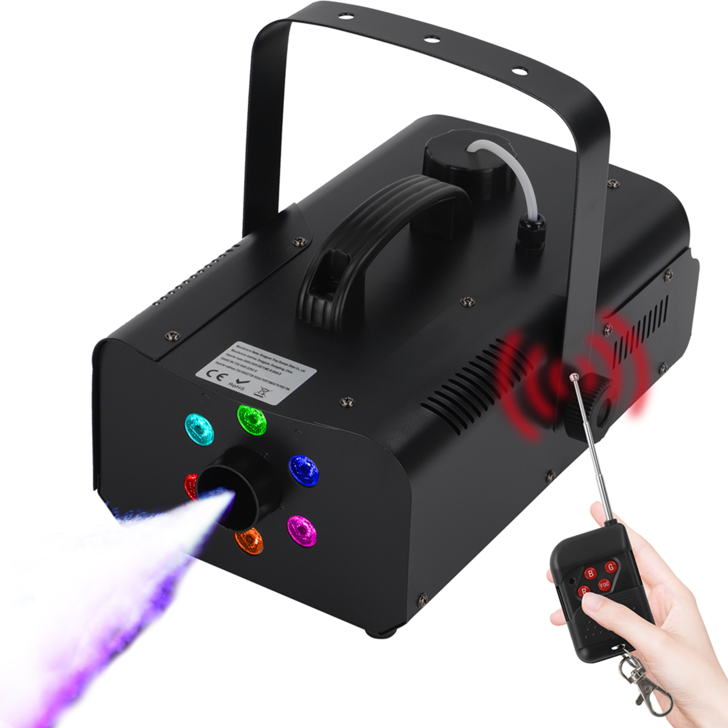 Macchina Del Fumo 1200W Con 6 Luci LED RGB E Telecomando - Per Feste, Discoteche E Matrimoni - Foto 4