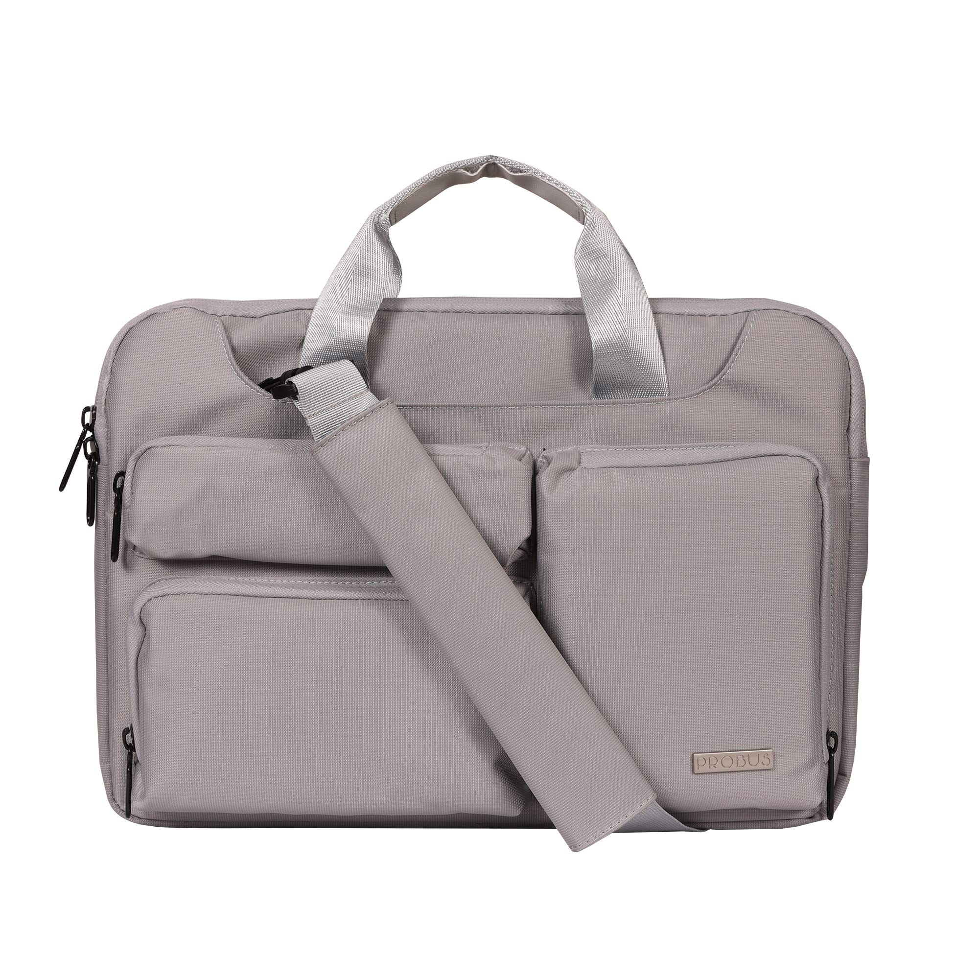 Probus 360 Protective Laptop Shoulder Bag for 15.6 Inch Laptop/MacBook/Chromebook/Notebook Water Resistant Sleeve Case Cover Office Bag – Grey