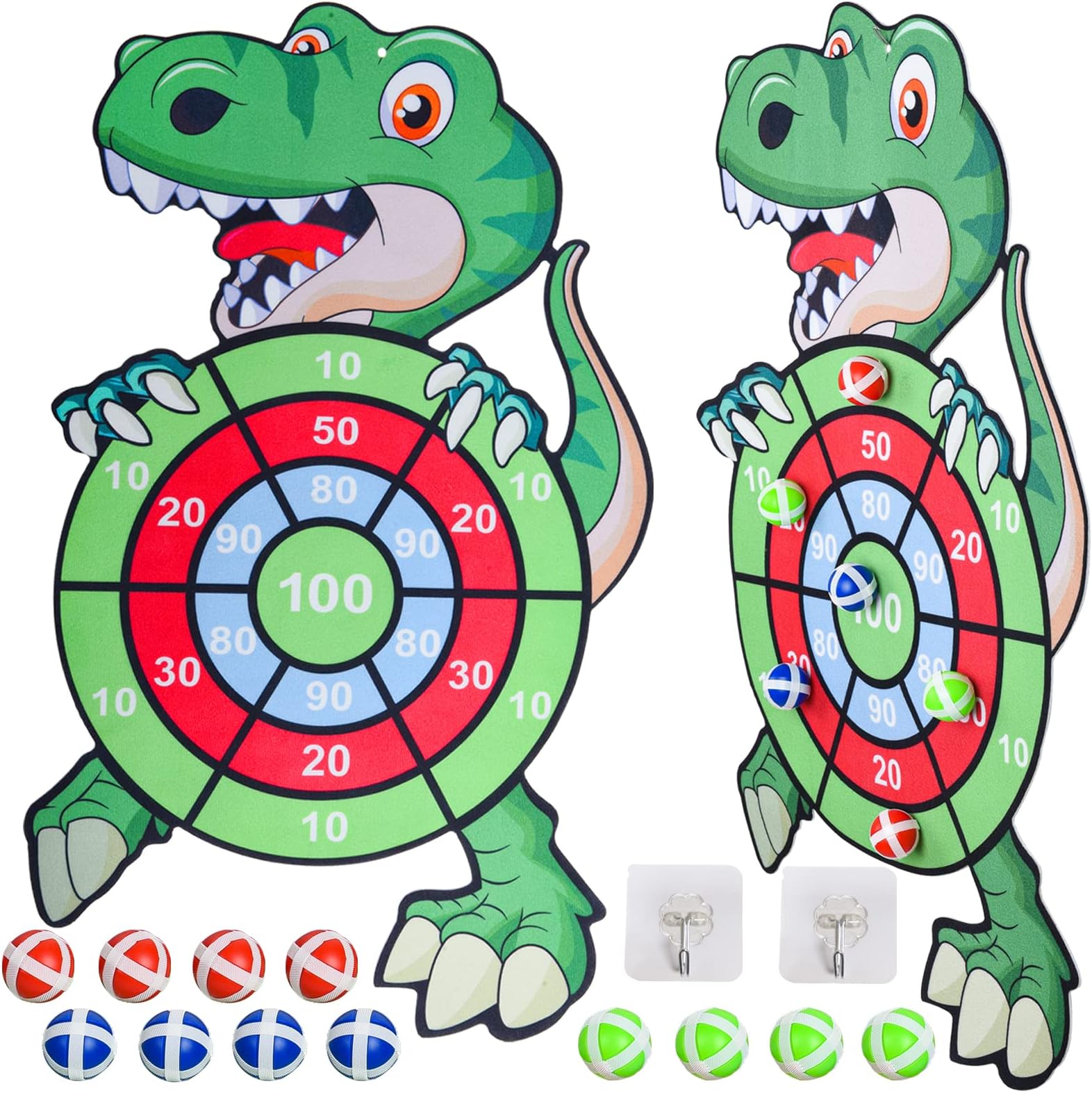MEOWMEE Large Dart Board for Children, Children's Velcro Dartboard with Sticky Balls, Indoor and Outdoor Hanging Dart Throwing Game Set for Children