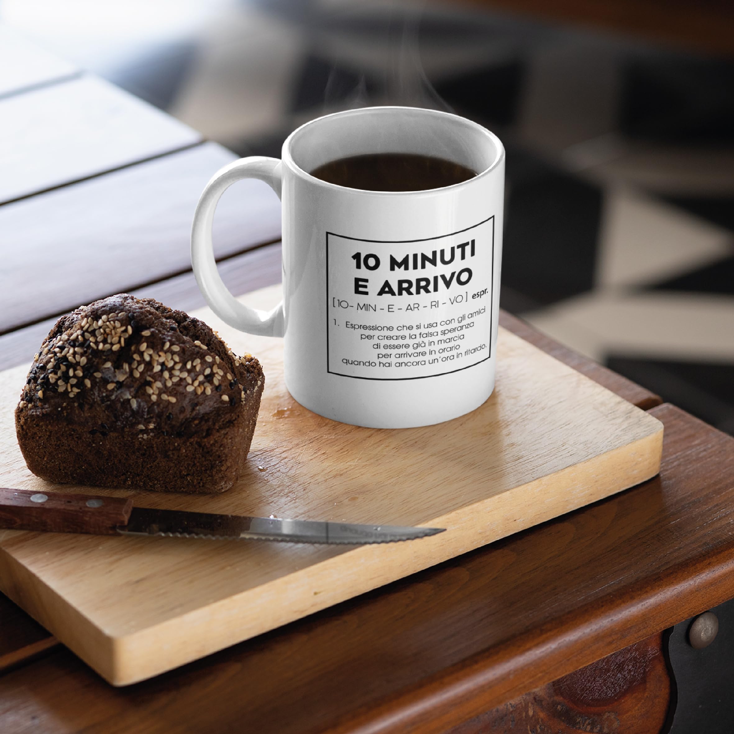 Gesar Tazza Divertente da Ufficio - Tazza " 10 Minuti e Arrivo " - Idee Regali Originali e Divertenti per Uomo e Donna - Tazza regalo di compleanno - Idee regalo di Natale - Frasi Divertenti