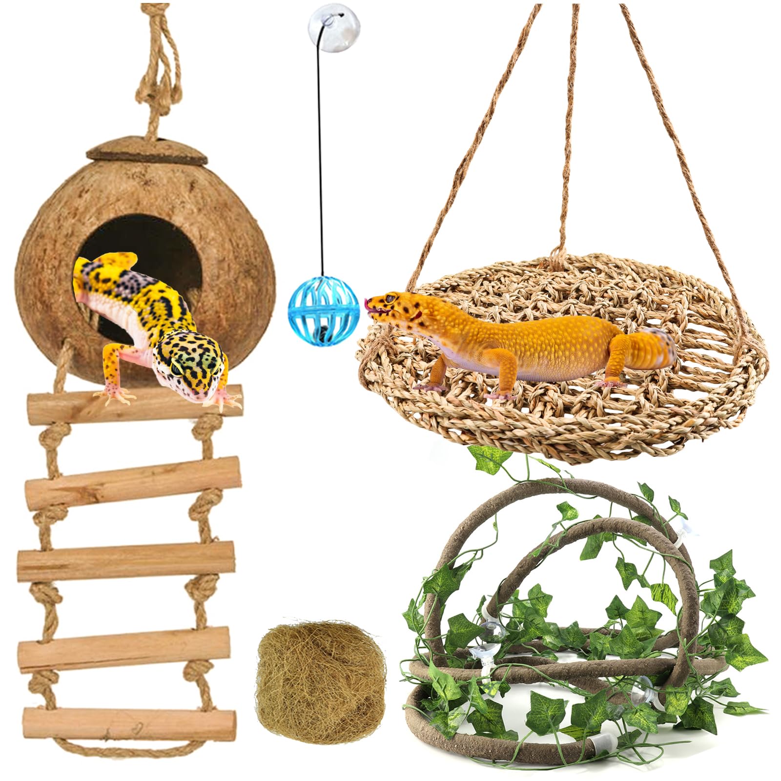 Hamiledyi Reptile Driftwood Decor – Natural Wood Branch Hideout For Bearded Dragon, Lizard Tank, Spider Habitat
