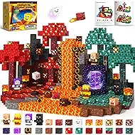 300PCS 0.8in Magnetic Blocks, 8 Strong Magnets Building Cubes Support Misaligned Stacking, Nether Theme STEM Toys for Kids 4-12, Sensory Educational Magnets Gifts for Boys Girls