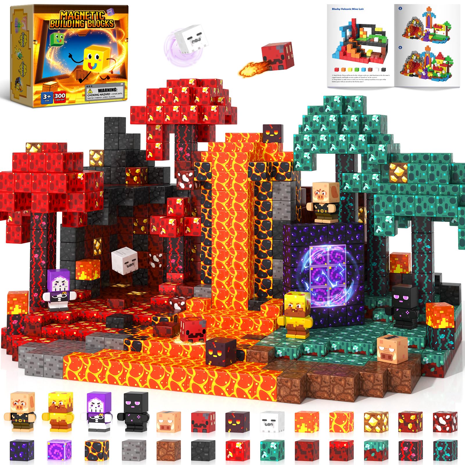 300PCS Magnetic Blocks STEM Sensory Kids Toys for Boy Girls 3+ Kids Games