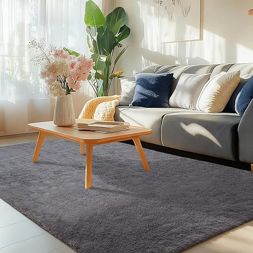 Miniatura 87 de Vafodo Alfombras de área para dormitorio esponjoso, alfombra de sala de estar, 9 x 12 pies, suave y esponjosa, alfombra de área rosa sólido