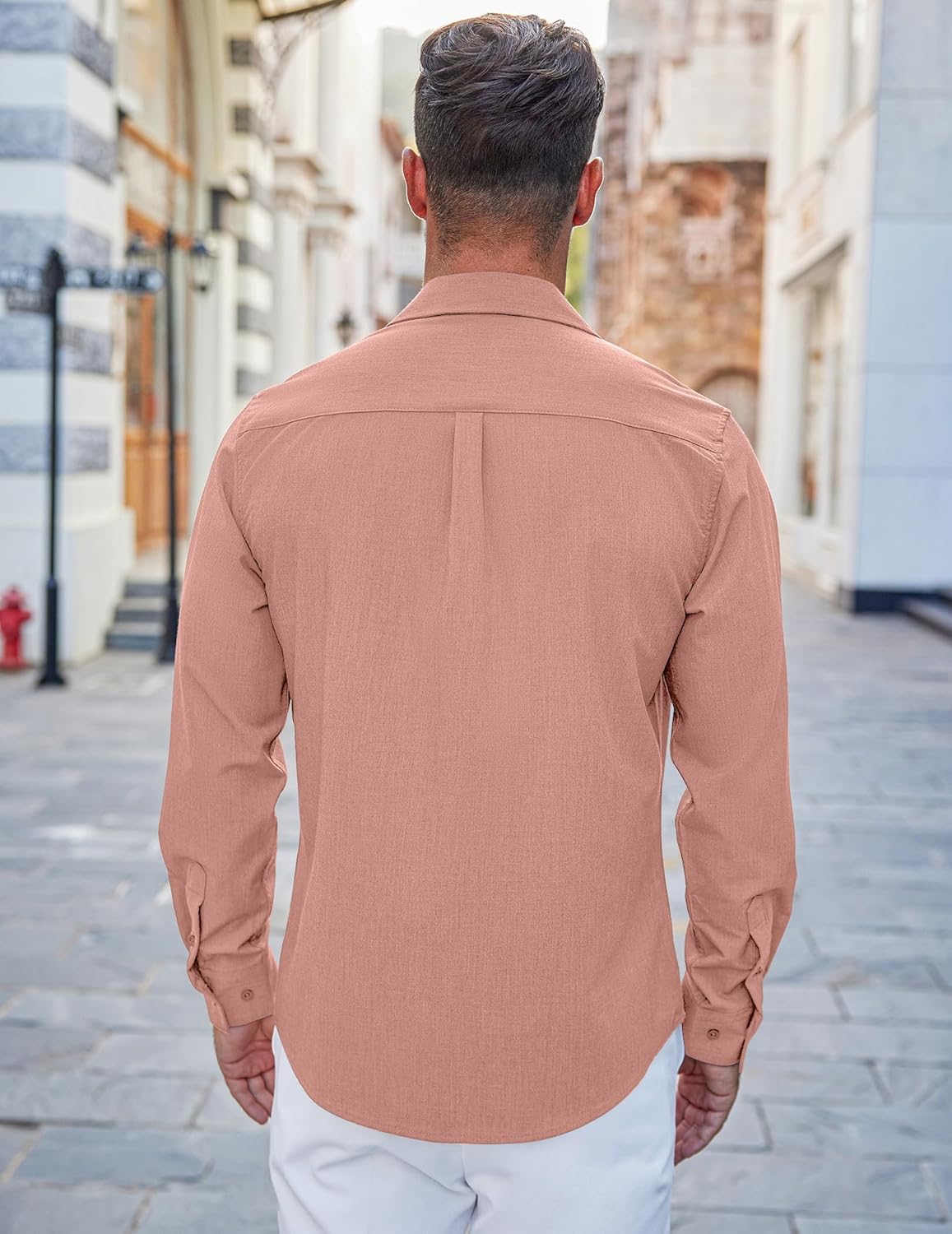 COOFANDY Men's Casual Button Down Shirts Long Sleeve Untucked Shirts Regular Fit Linen Shirt - Image 4