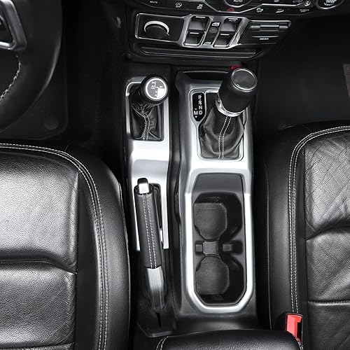 Vista 12 de JeCar Cubierta de panel para palanca de cambios de palanca de cambios de consola central para Jeep Wrangler JL JLU Gladiator JT 2018-2025+ Textura