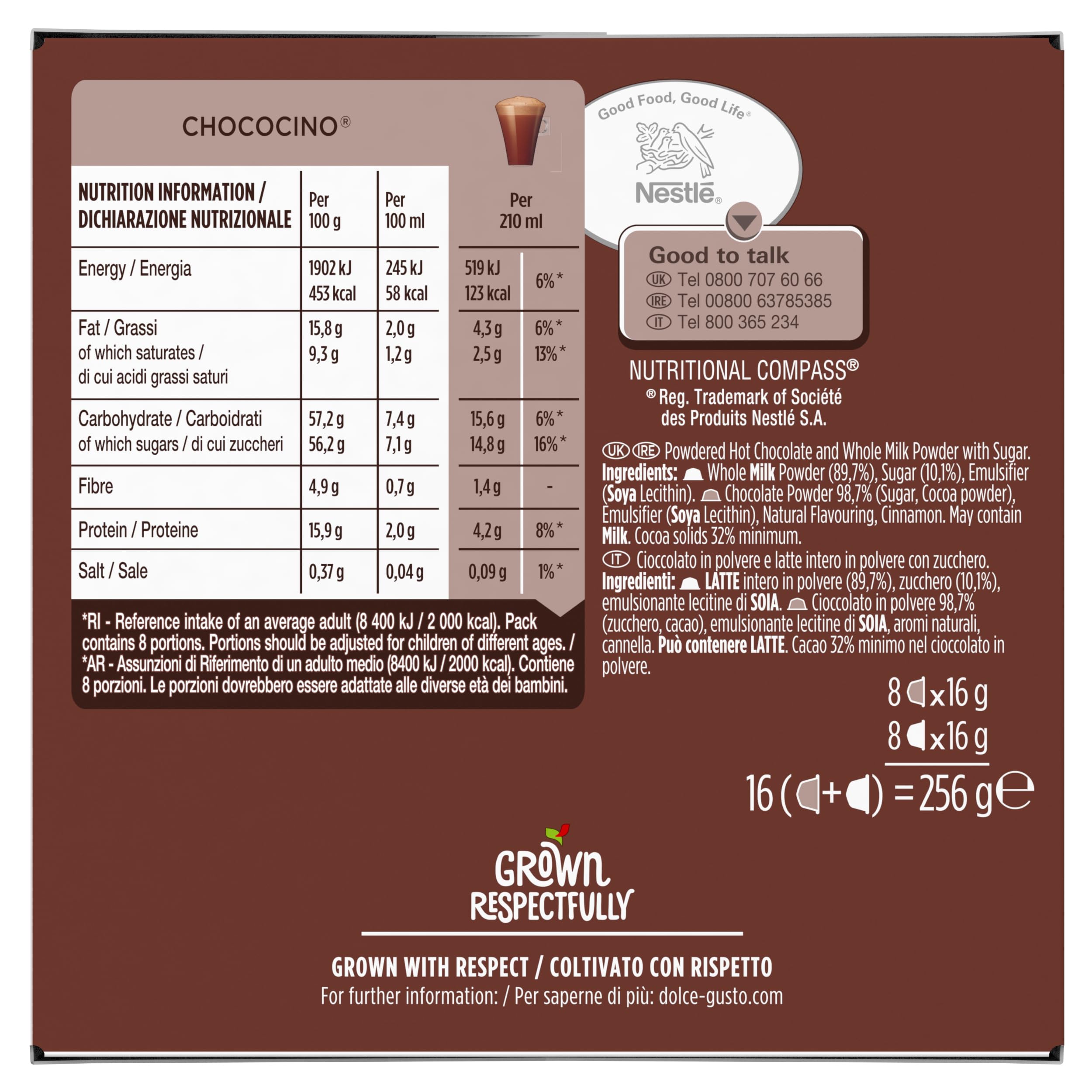 NESCAFÉ DOLCE GUSTO Krups Mini Me, Macchina per Caffè Espresso e Altre bevande in capsula, Automatica, Black and Grey + Chococino cioccolata 96 capsule