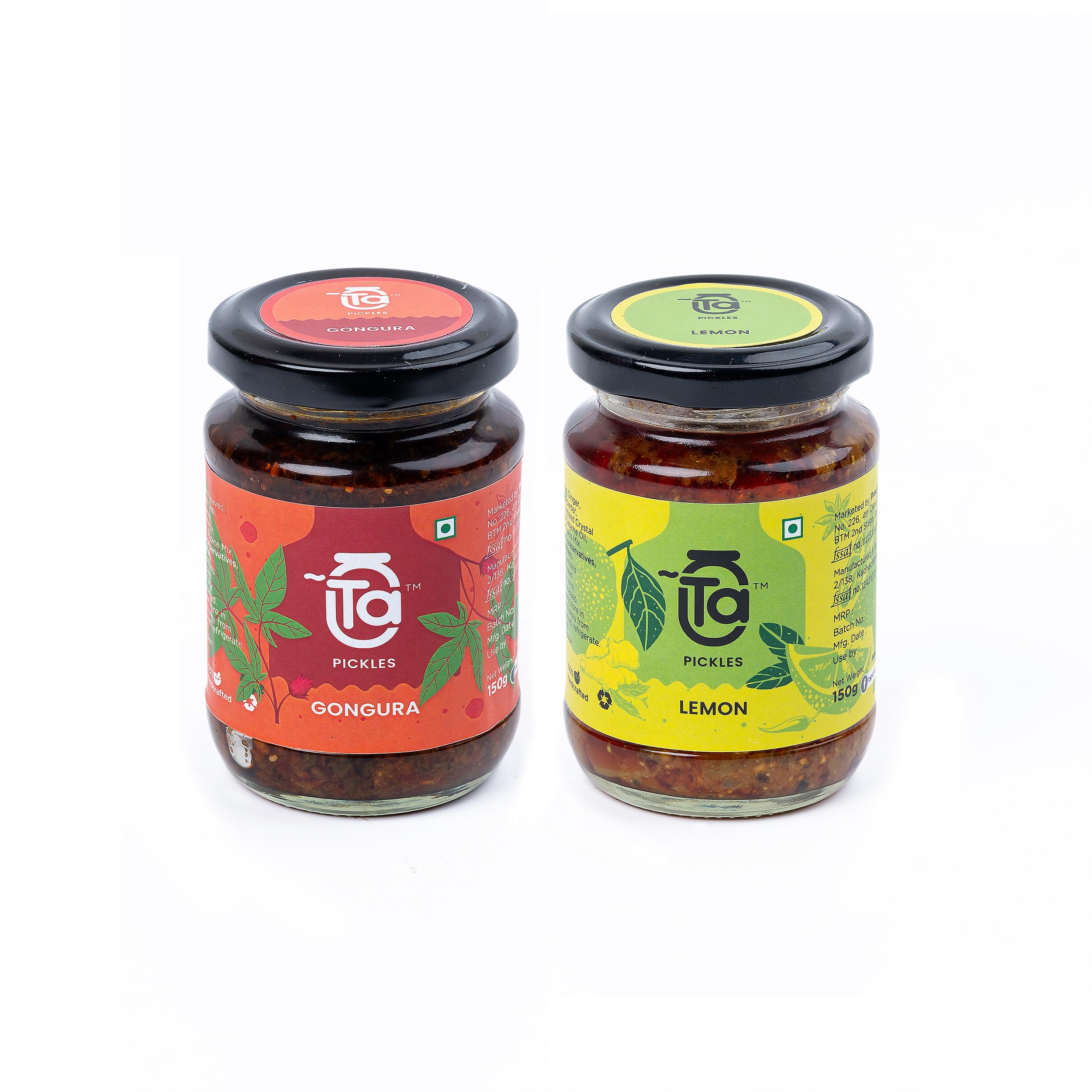 Ta Pickles | Gongura & Lemon Ginger Pickle | 150g [Pack of 2] Combo Made with Cold Pressed Oil | Homemade | Traditional Indian Taste | Natural | No Preservatives (B0D4QC4SSF) Amazon Price History, Amazon Price Tracker