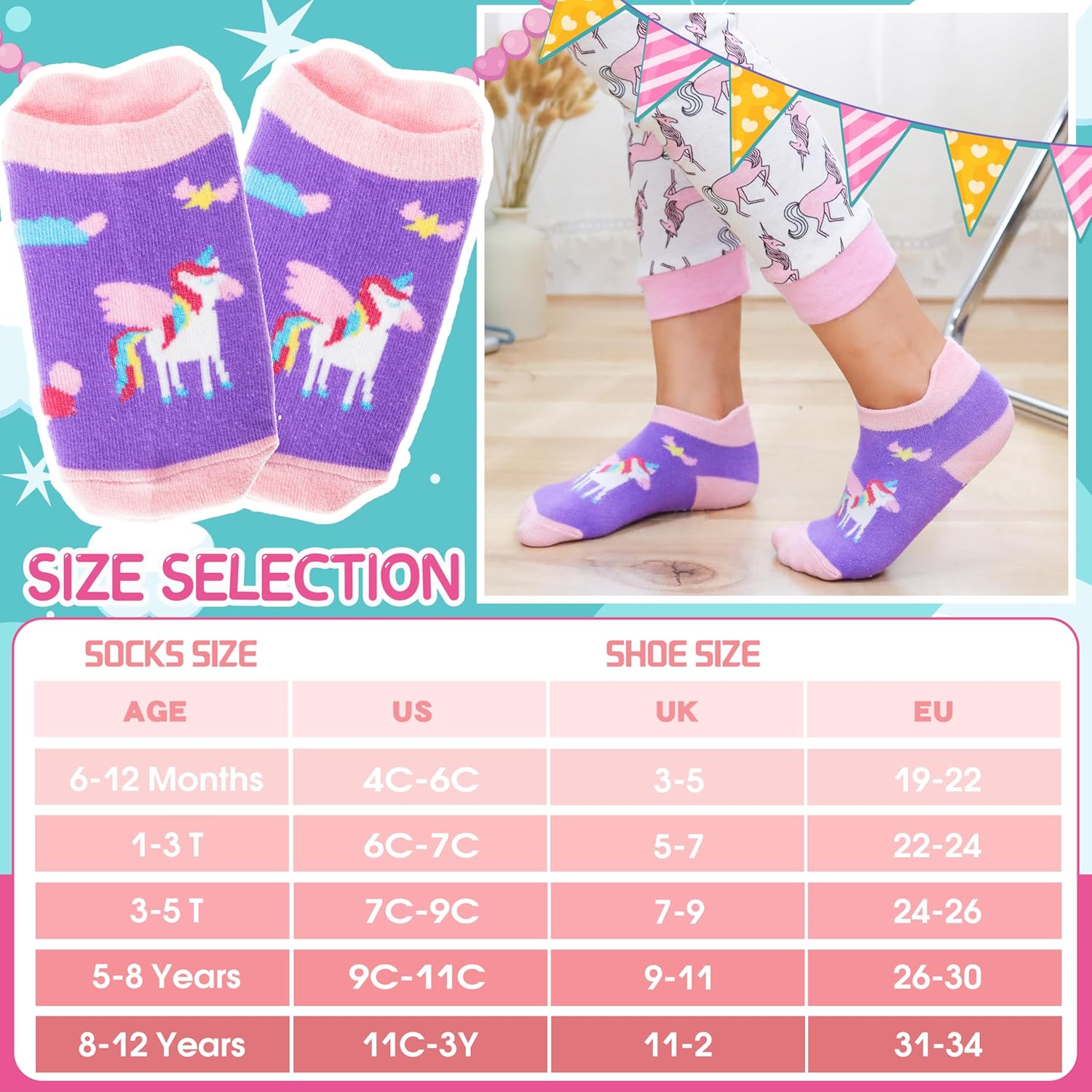 Baby Girls Boys Toddlers Grips Socks Kids Non Slip Anti Skid Ankle Cotton No Show Socks with Grippers - Image 5