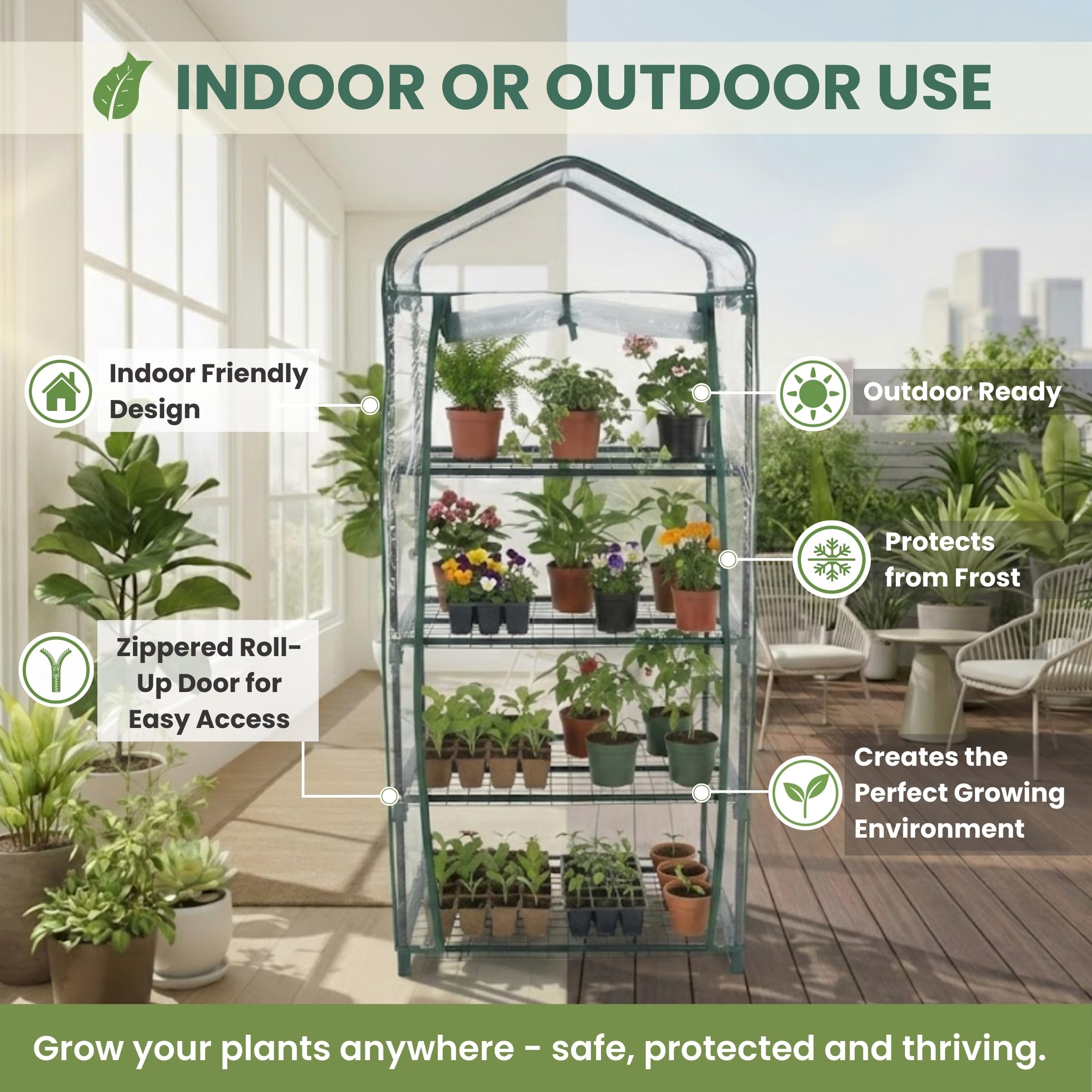 Amazon.com : 4 Tier Mini Greenhouse - Portable Greenhouse with