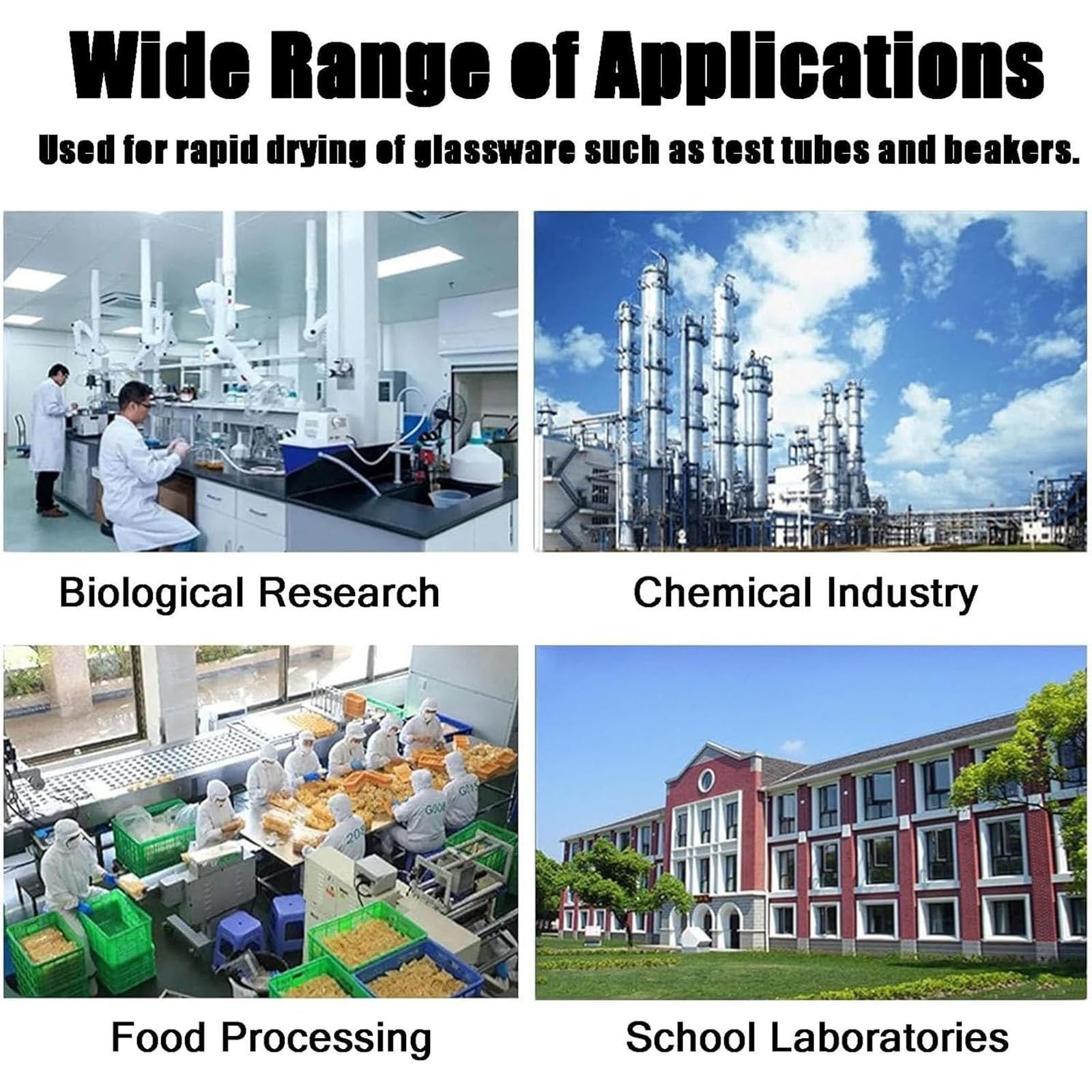 Essiccatore per vetreria da laboratorio per provette e bicchieri, 11 tubi di essiccazione, 300-5000 giri/min, 3 modalità di riscaldamento, protezioni multiple di sicurezza