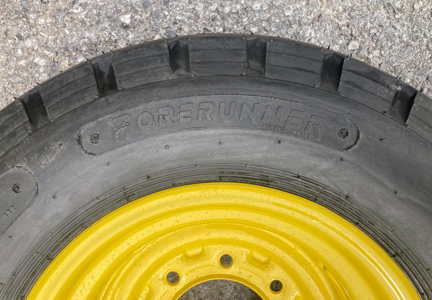 (1) 11L-16 Implement/Backhoe Tire on Wheel/Rim for 2WD (4X2) New Holland, John Deere, Ford, Case, Cat, Volvo Backhoe Loaders-3.19" Back Spacing- Forerunner F-3 QH632-11LX16-12PLY