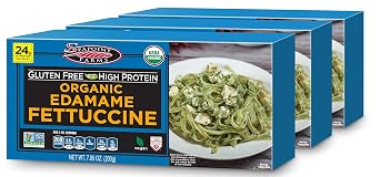 Seapoint Farms Organic Edamame Fettuccine Noodles, 24g High Protein, 1 Ingredient, Low Carb, Gluten Free, Vegan, Non-GMO, Kosher, Healthy Plant-Based Pasta for Quick Meals, 7.05 oz (Pack of 3)
